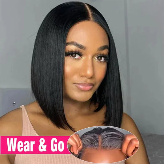 Wear And Go Straight Bob. Glueless Wig. - BLAKESTORE-NG