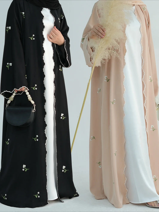 Muslim Women Abaya Embroidery Cardigan.