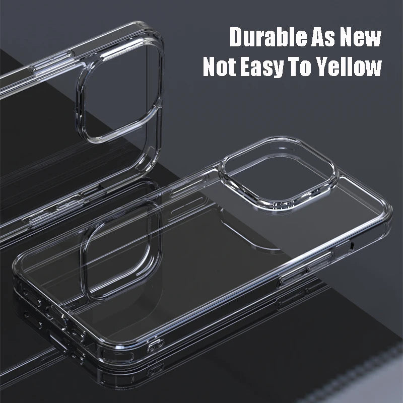 Luxury Silicone Transparent Tempered Shockproof Bumper Case.