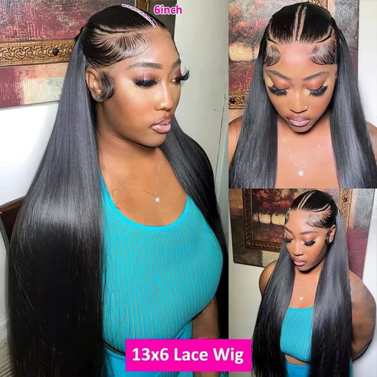 Bone Straight HD Lace Front Wigs. Human Hair 13x6 250 Density