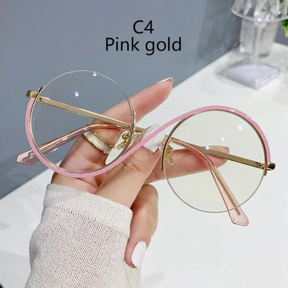 Semi-Rimless S Shape Glasses .