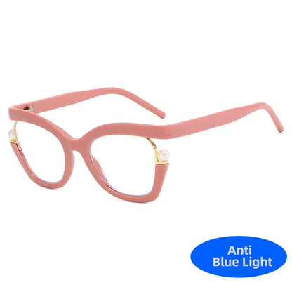 Unisex  Vintage Designer Pearl Cat Eye Optical Glasses