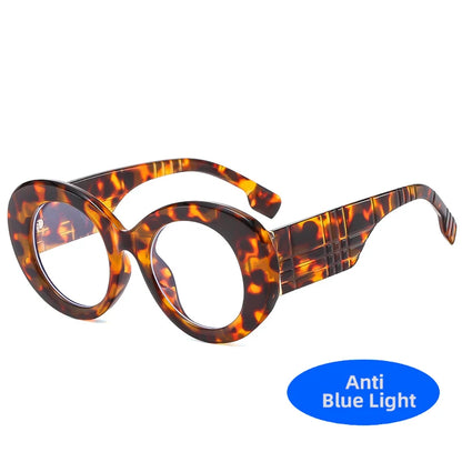 Retro Stripe Yellow Anti Blue Light Glasses For Women
