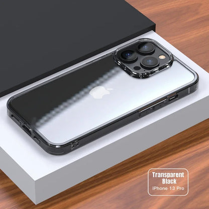 Luxury Tempered Glass Clear Case For iPhone.
