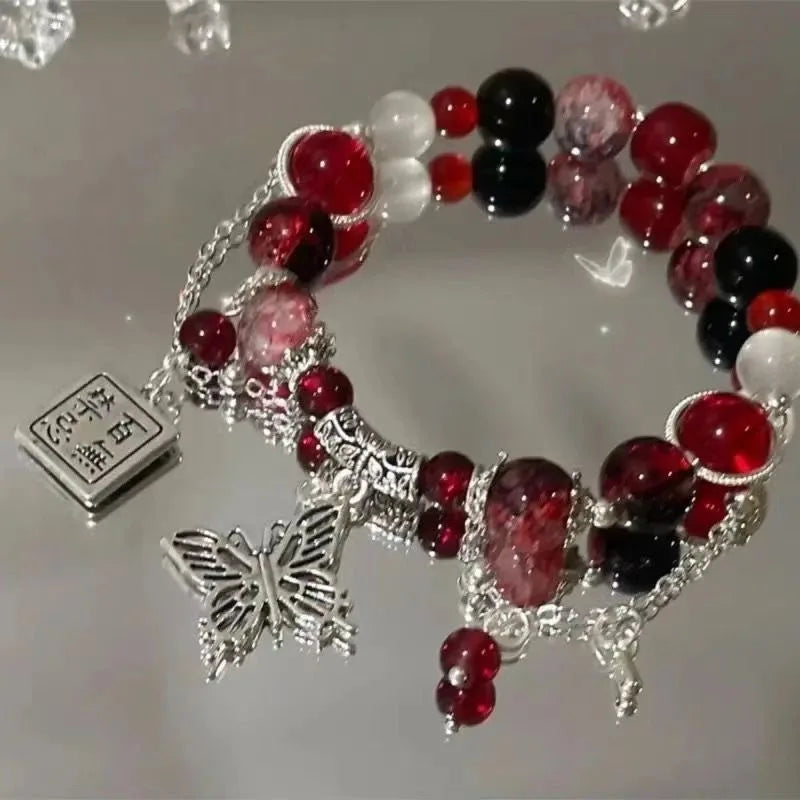 Fantasy Blue Crystal Beads Elastic Rope Bracelet. - BLAKESTORE-NG