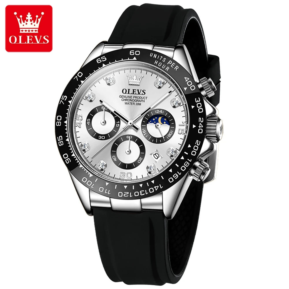 Luxury Men Chronograph Sport Wristwatch.