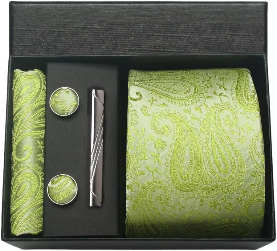 100% Silk Necktie Paisley Floral Mens Tie.