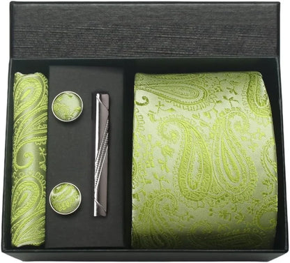 100% Silk Necktie Paisley Floral Mens Tie.