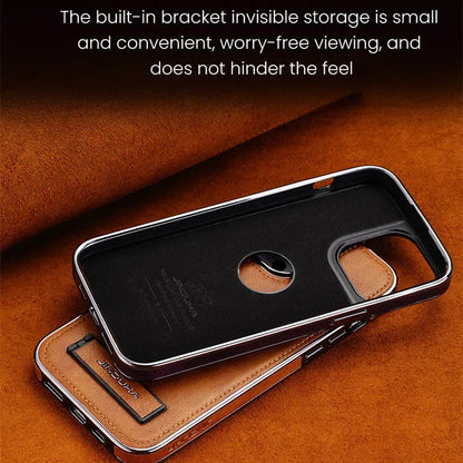 Bumper Leather Folding Kickstand Phone Case.