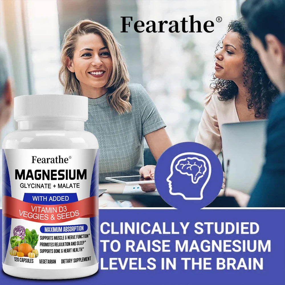 Bone Heart Sleep Nerve Support - Magnesium Glycinate & Malate Complex.