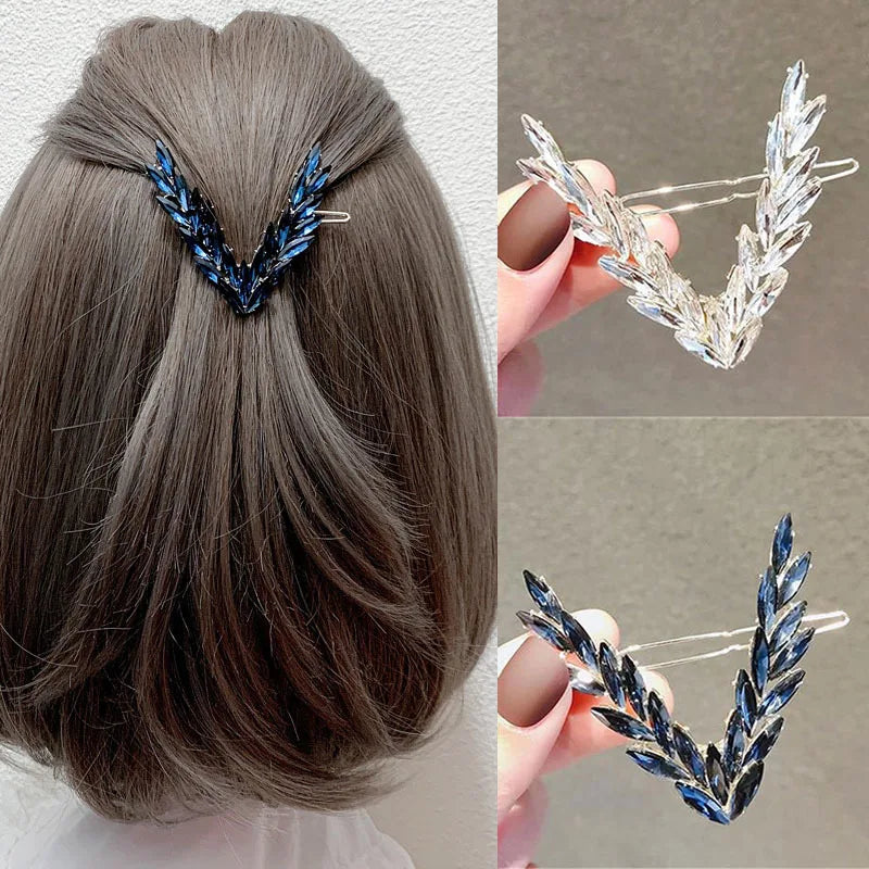 Luxury Shining V Shape Buckle Hairpins.