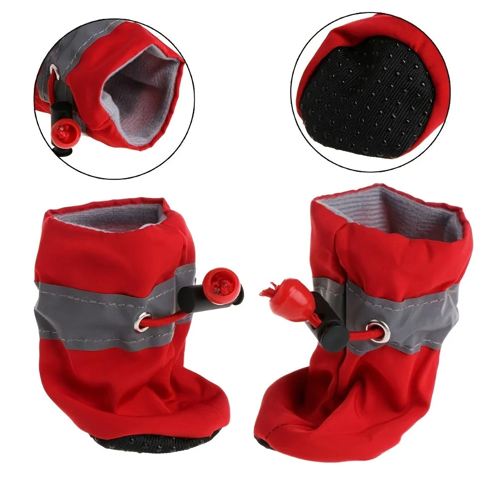 4pcs Water-Resistant Dog Shoes.