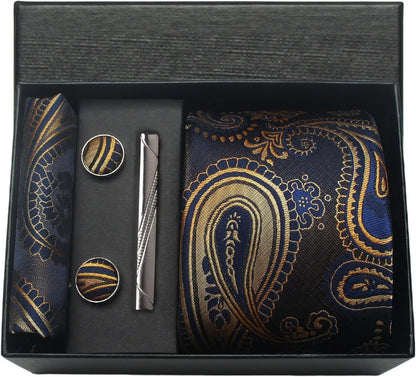 100% Silk Necktie Paisley Floral Mens Tie.