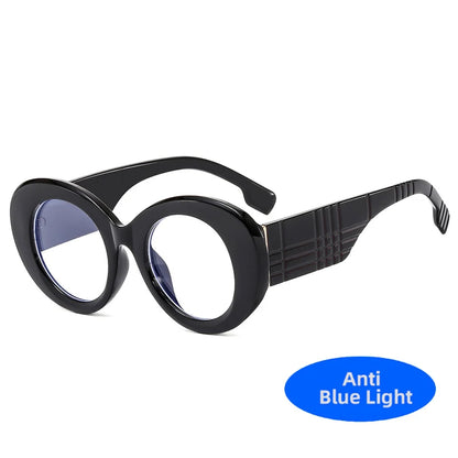 Retro Stripe Yellow Anti Blue Light Glasses For Women