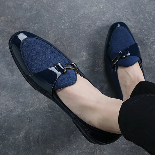 Men's Casual Leather Buckle Shoe. Wedding Shoe for Men
