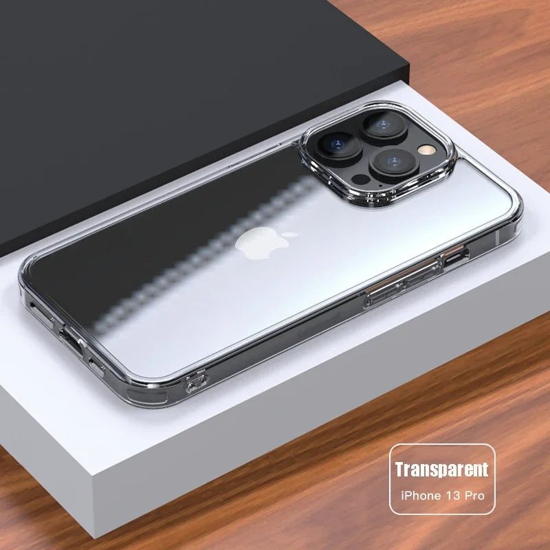 Luxury Tempered Glass Clear Case For iPhone.