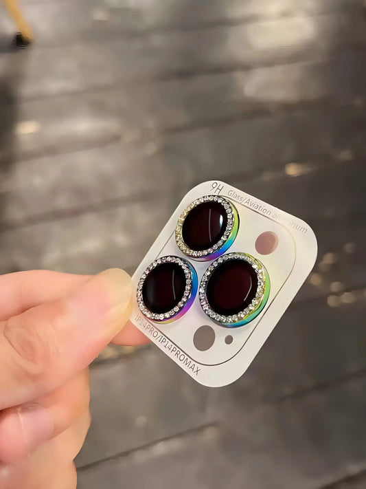 2-3Pc Diamond Tampered Glass Lens Protector Case For iPhone.