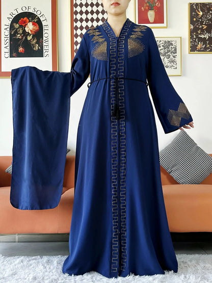 Luxury Design Open Abaya Muslim Women Dress.