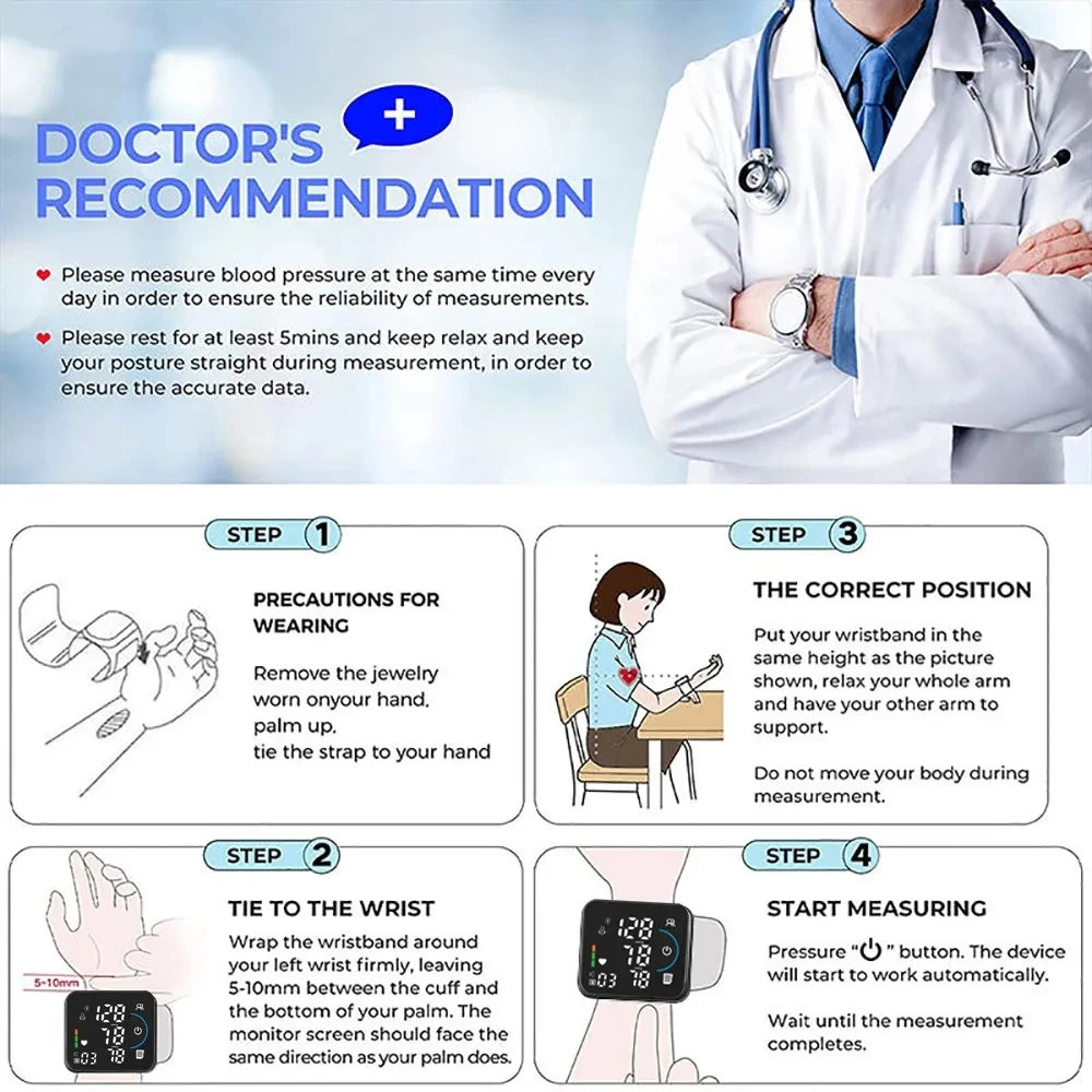 Wrist Blood Pressure Monitor  For Apple Android Phone - BLAKESTORE-NG