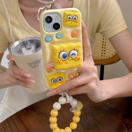 3D Cute Cartoon SpongeBob Phone Case