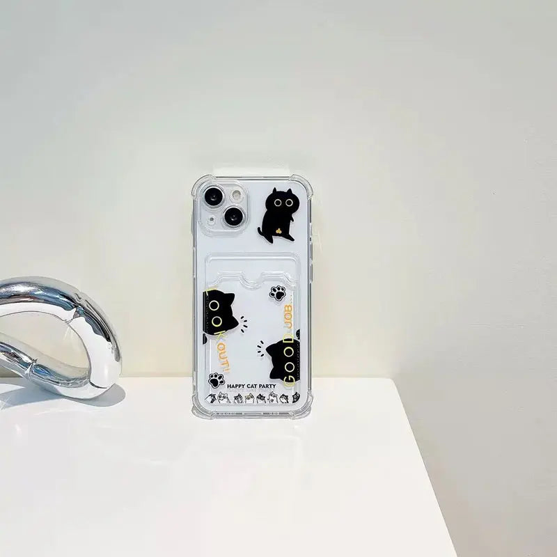 Cat Pattern Pocket Phone Case.