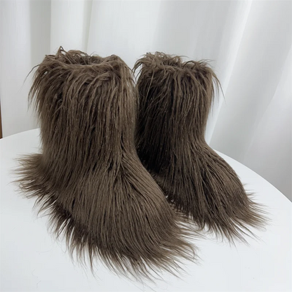 Fur Snow Boots for Winter.