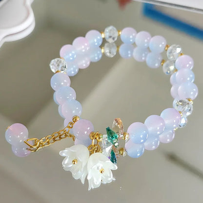Peach Blossom Beaded Bracelet for Women Fashion - BLAKESTORE-NG