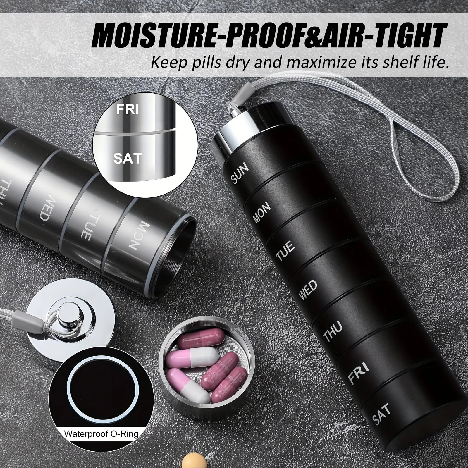 7- Day Metal Pill Organizers Suitable for The Elderly and Travellers. - BLAKESTORE-NG