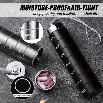 7- Day Metal Pill Organizers Suitable for The Elderly and Travellers. - BLAKESTORE-NG