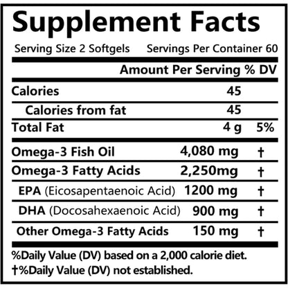 Premium Omega 3 Fish Oil.