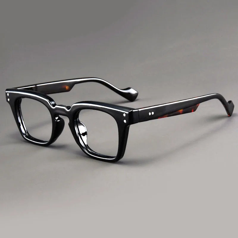 Unisex square frame reading glasses.