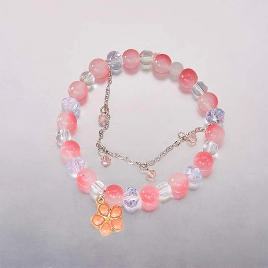 Peach Blossom Beaded Bracelet for Women Fashion - BLAKESTORE-NG