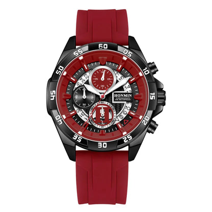 Unisex men’s watch with silicone strap.