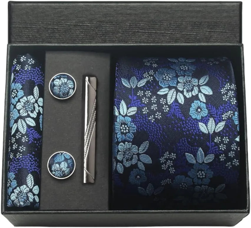 100% Silk Necktie Paisley Floral Mens Tie.