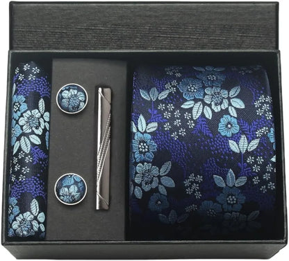 100% Silk Necktie Paisley Floral Mens Tie.
