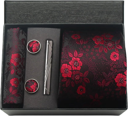 100% Silk Necktie Paisley Floral Mens Tie.