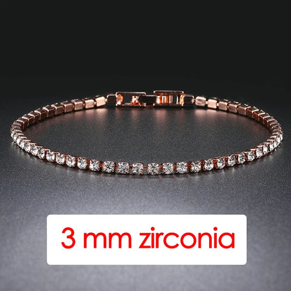 Hip Hop Iced Out 3/4/5mm Crystal Tennis Bracelet for Men.
