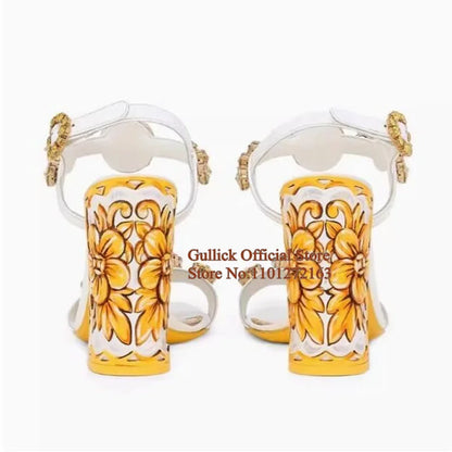 Bohemia Style Rhinestones Heels Sandals.
