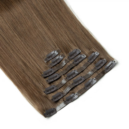 Human Hair Invisible PU Weft Clip.