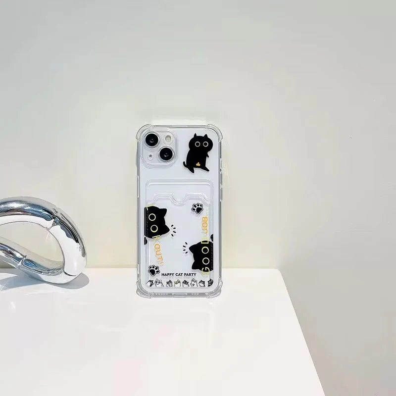 Cat Pattern Pocket Phone Case.