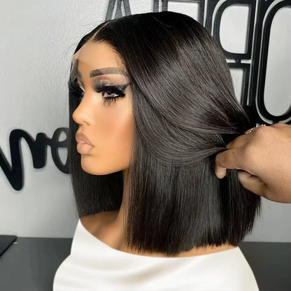 Bob Wig 13x4 HD Transparent Bone Straight Lace Frontal Wig.