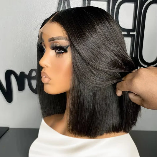 Bob Wig 13x4 HD Transparent Bone Straight Lace Frontal Wig.