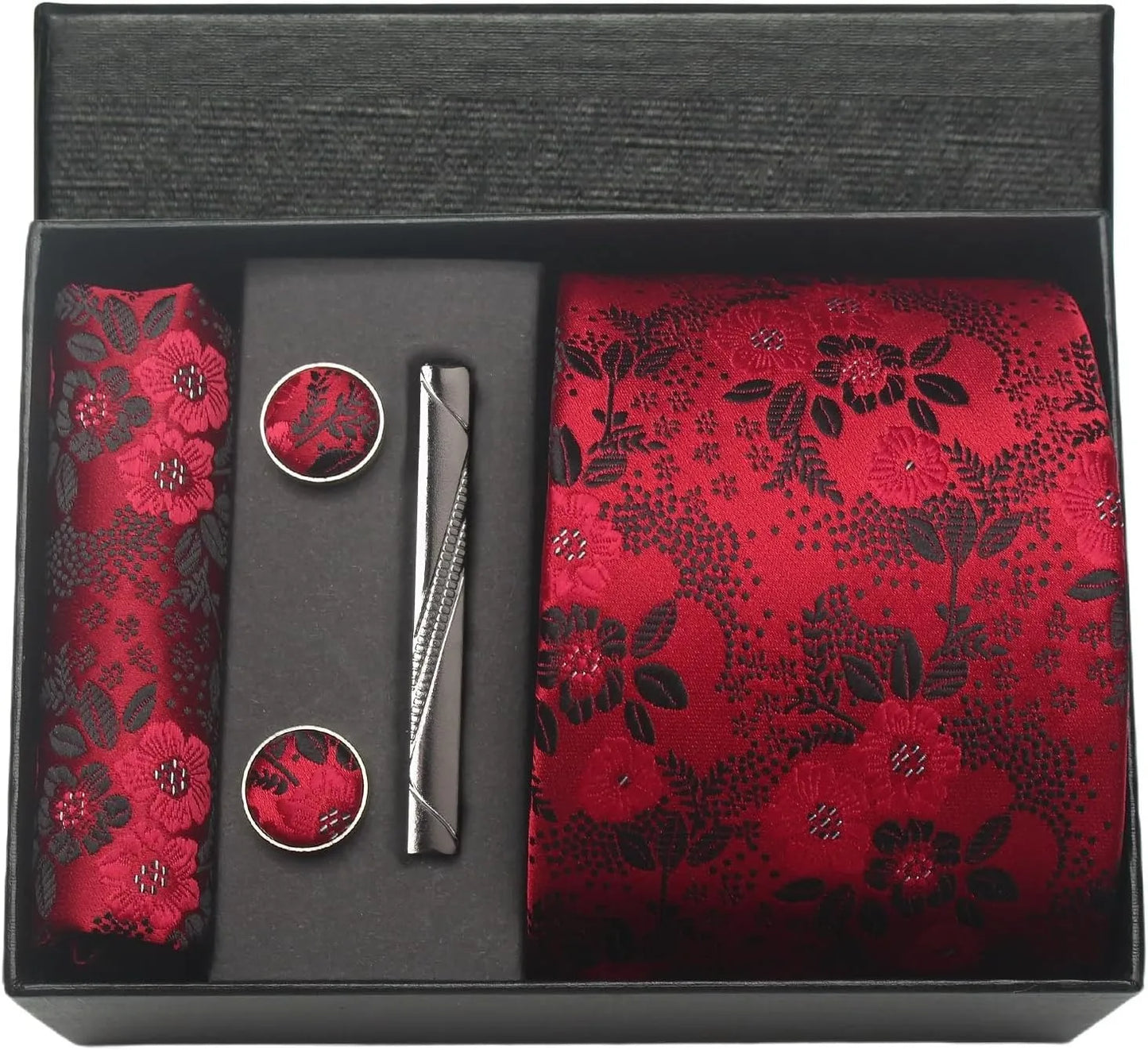 100% Silk Necktie Paisley Floral Mens Tie.