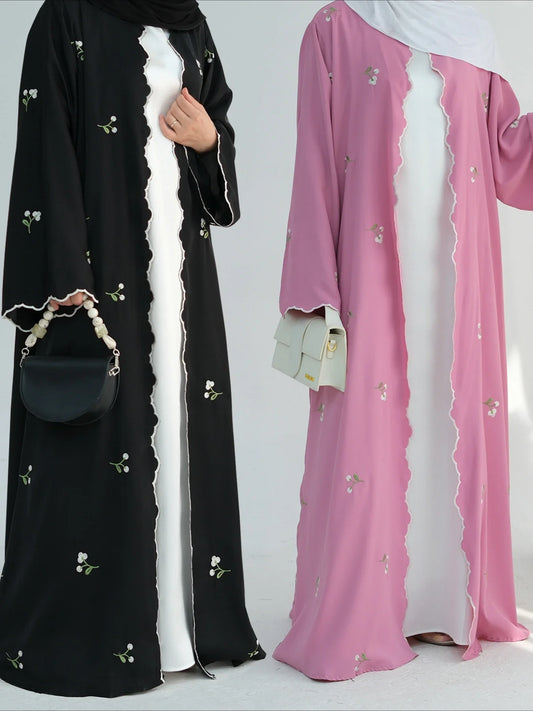 Muslim Women Abaya Embroidery Cardigan.