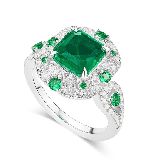 Diamond Luxury Cultivated Synthetic Emerald Bracelet.