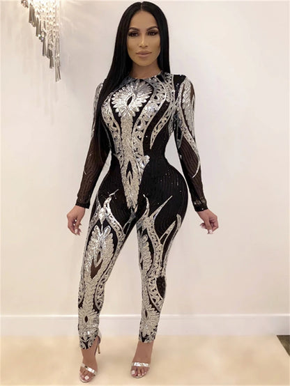 See through Sequin Jumpsuit.
