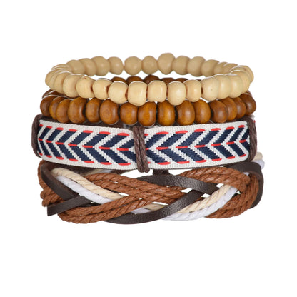 Multilayer Black Leather Jewelry Charm. Bracelets & Bangles for Men. - BLAKESTORE-NG