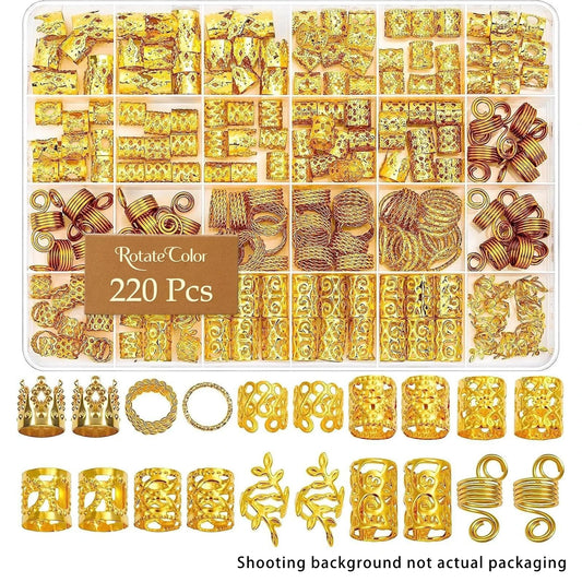 220pcs Dreadlock Hair Rings.