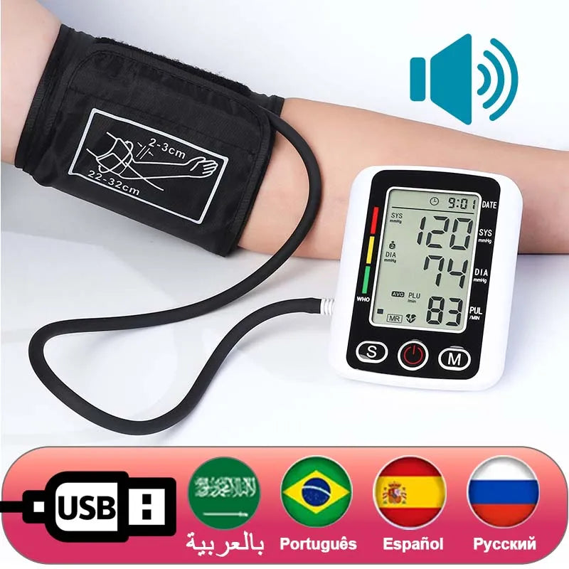 Blood Pressure Monitor with Russian  / Arabic / Spanish / Portuguese Voice. - BLAKESTORE-NG