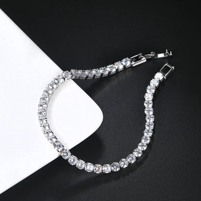 Hip Hop Iced Out 3/4/5mm Crystal Tennis Bracelet for Men.